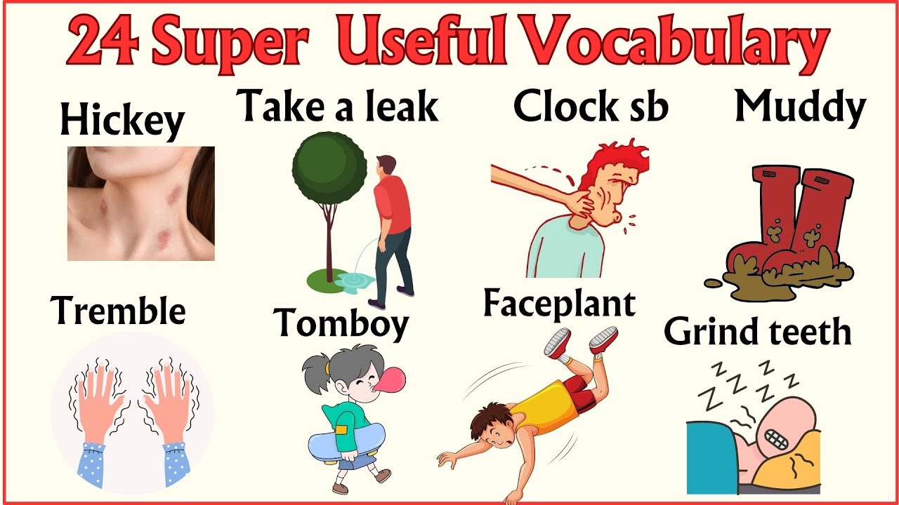 Lesson 48: Super Useful Vocabulary for daily using: Hickey, Take a leak, Tomboy, Seep, Slippery