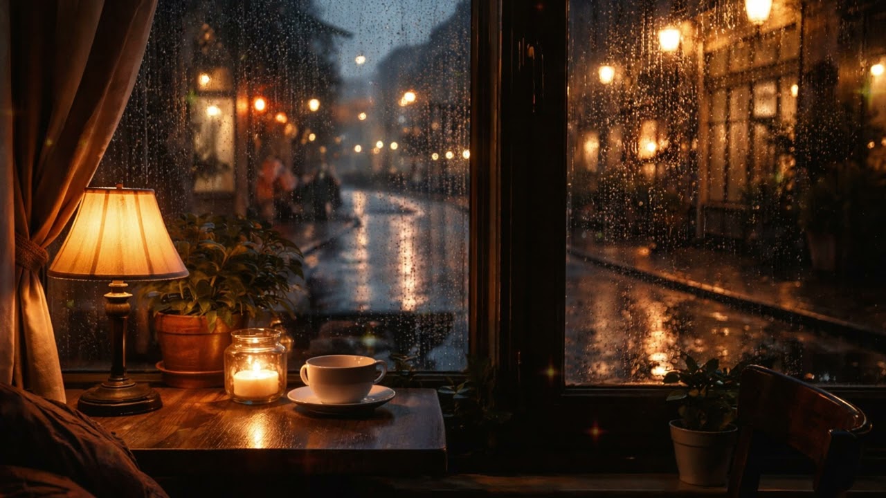 When the Rain Won’t Let You Sleep Tonight | Cozy Cafe Piano & Rain Sounds