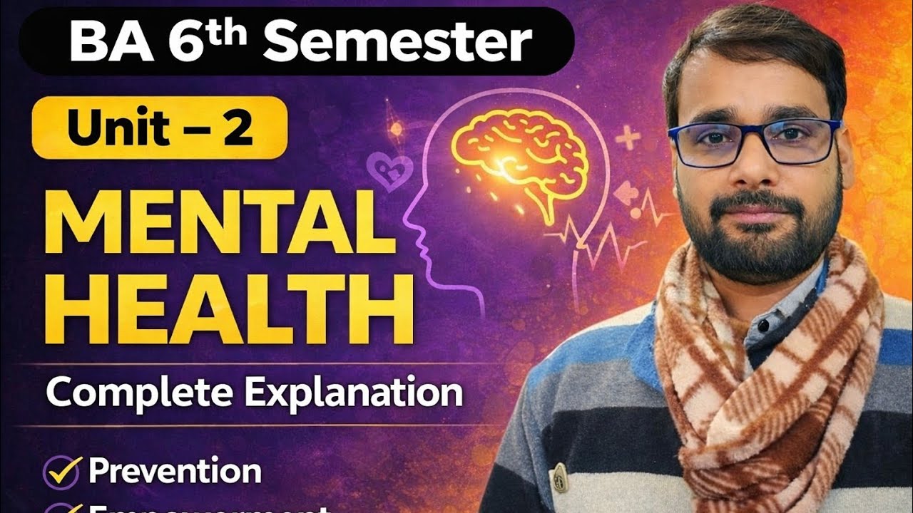 Mental Health | मानसिक स्वास्थ्य | BA 6th Semester | Unit–2 | Community & Health Psychology Hindi