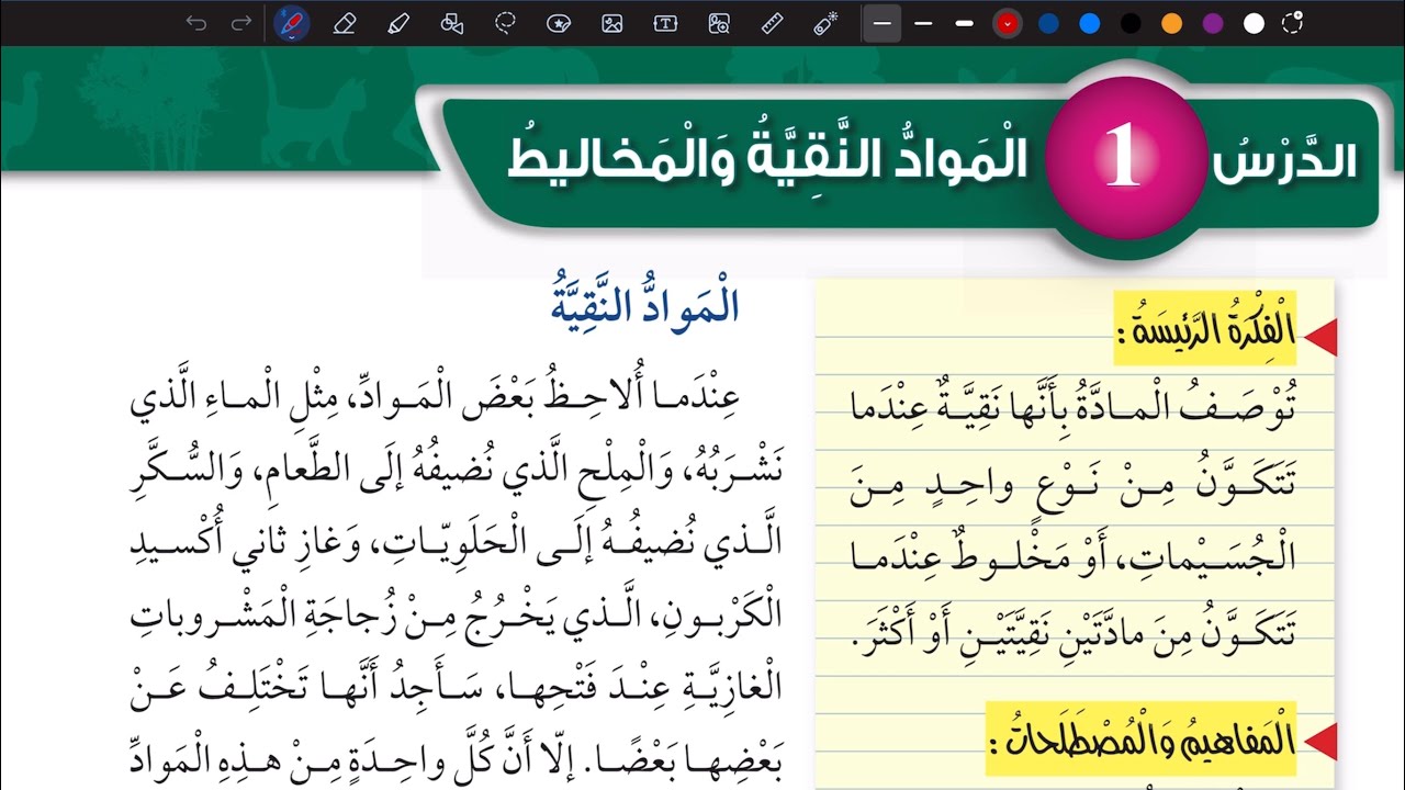 شرح درس المواد النقية والمخاليط | علوم سادس المنهاج الأردني الجديد
