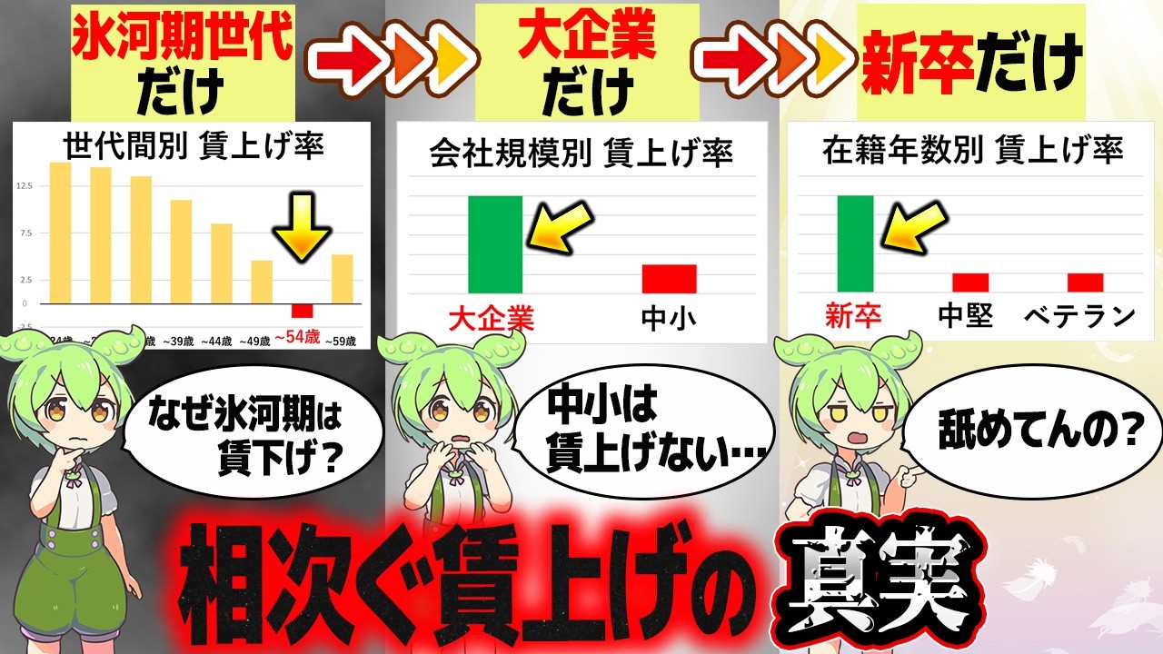 大企業の賃上げの裏に隠れる真実【ずんだもん解説】