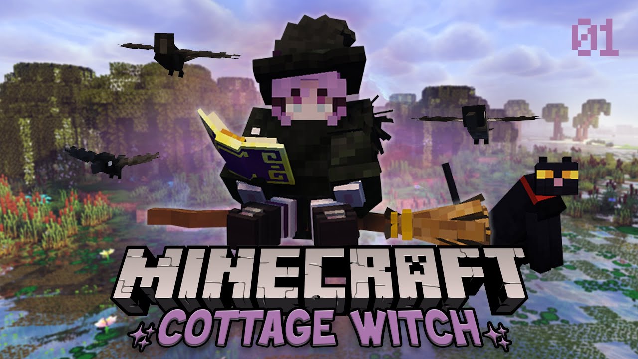 Minecraft, but as a WITCH! 🐈‍⬛ - Cottage Witch Modded Episode 1