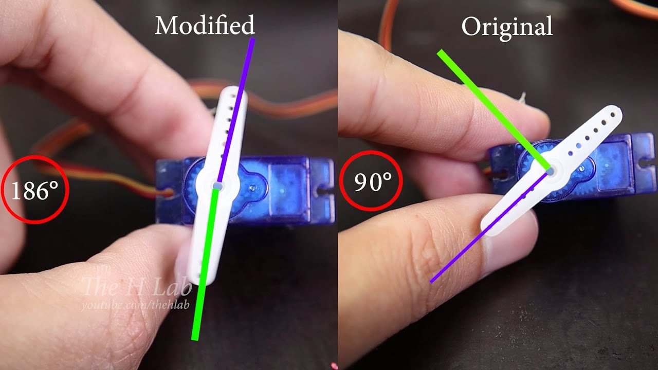 Modify Servo SG90 increase turn angle | The H Lab