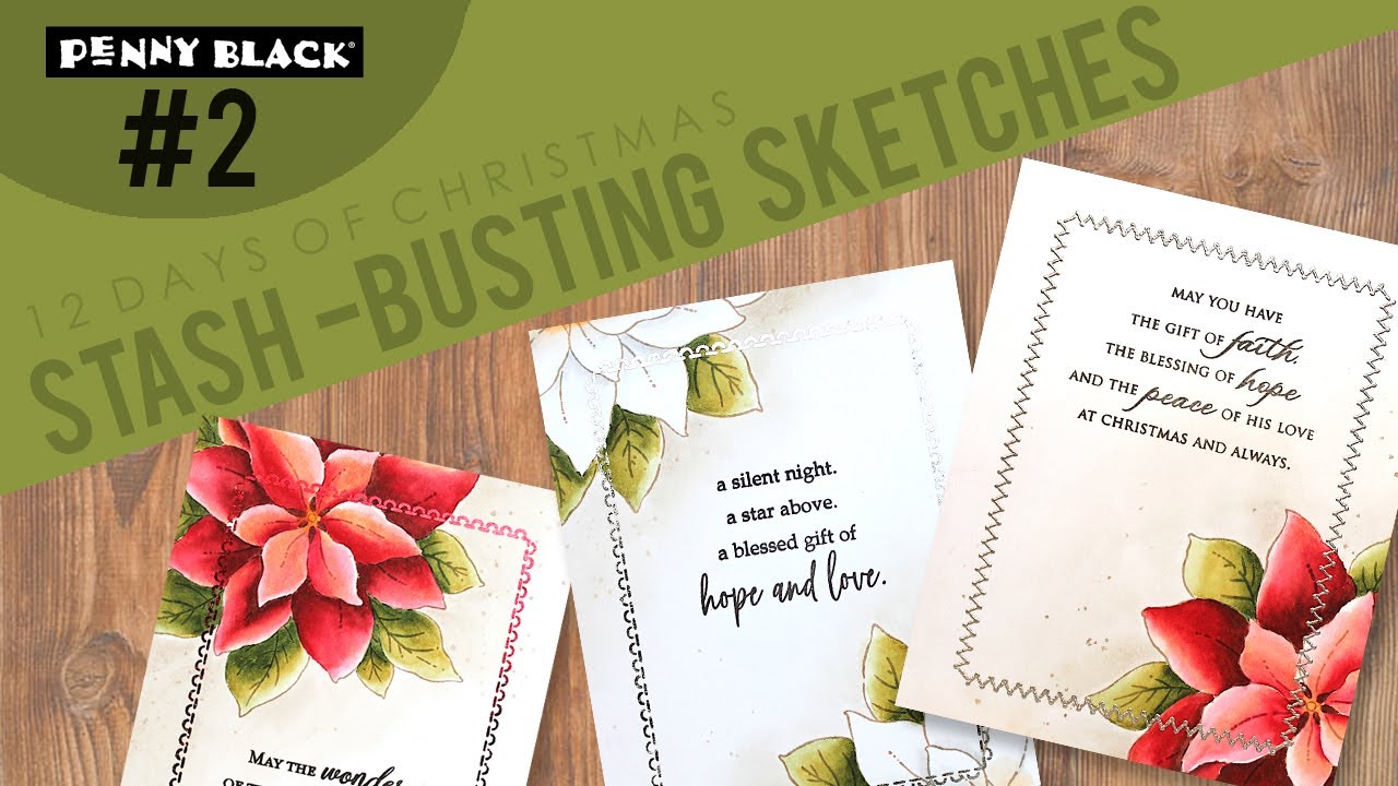 Stash-Busting Sketches | #2 One Layer Border Beauty | 12 Days of Christmas Cardmaking