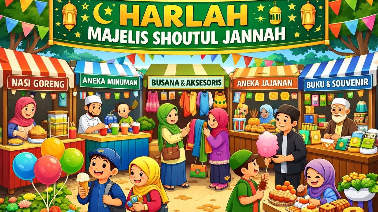 RAMAINYA BAZAR UMKM KEBONSARI. HARLAH DAN IKHTITAM MAJELIS SHOUTUL JANNAH KE 3