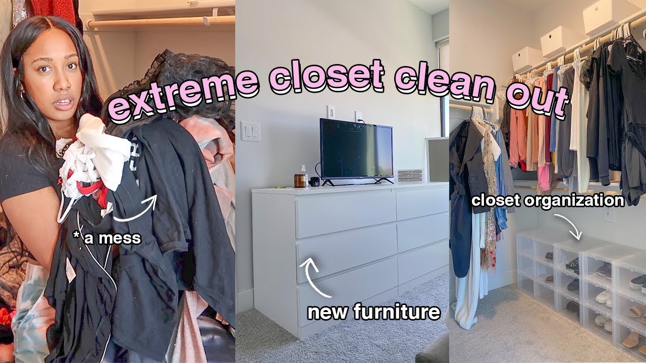 CLEANING OUT MY CLOSET FOR THE FIRST TIME! + Extreme Closet Cleanout 2020 & Decluttering My Closet!