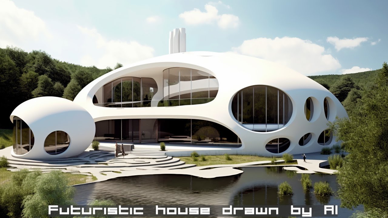 Ball Futuristic house drawn by AI