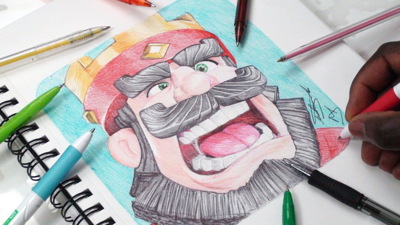Drawing King Of Clash Royale - INKTOBER DAY 7 - DeMoose Art