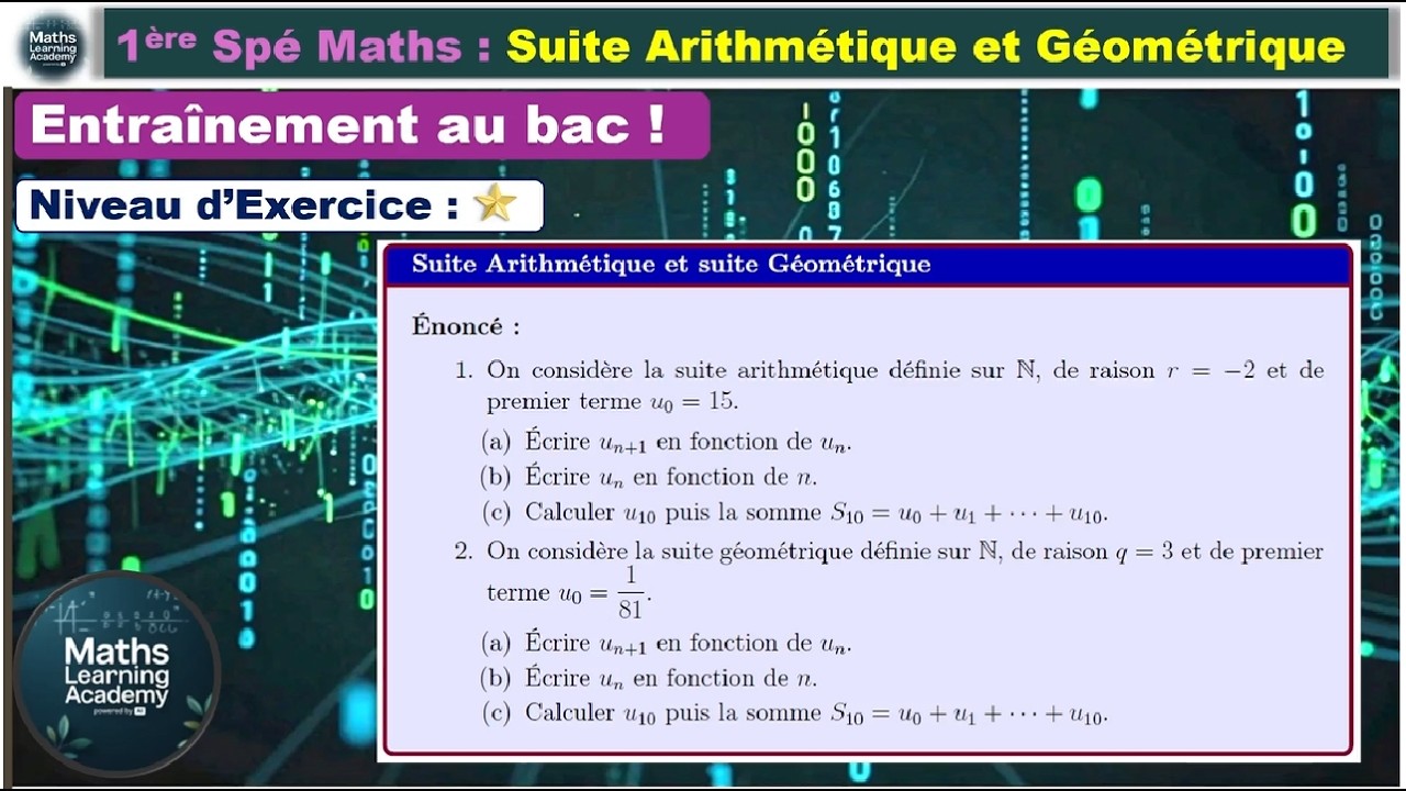 1ère Spé Maths : Suite Arithmétique : MÉTHODE FACILE et RAPIDE