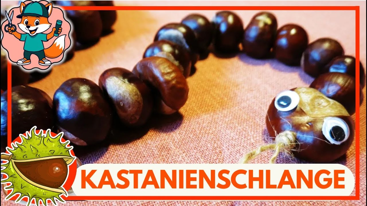Kastanienschlange | Basteln mit Kastanien | Basteln im Herbst