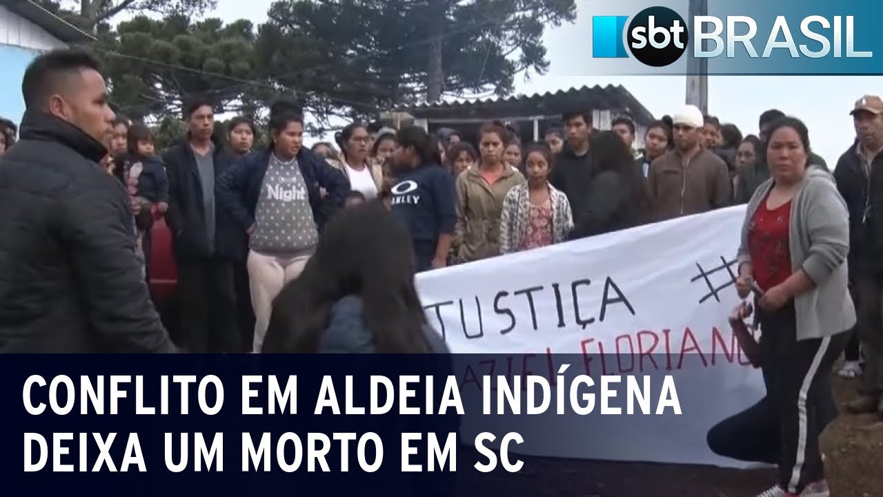 Conflito em aldeia indígena deixa um morto em Santa Catarina | SBT Brasil (17/07/23)