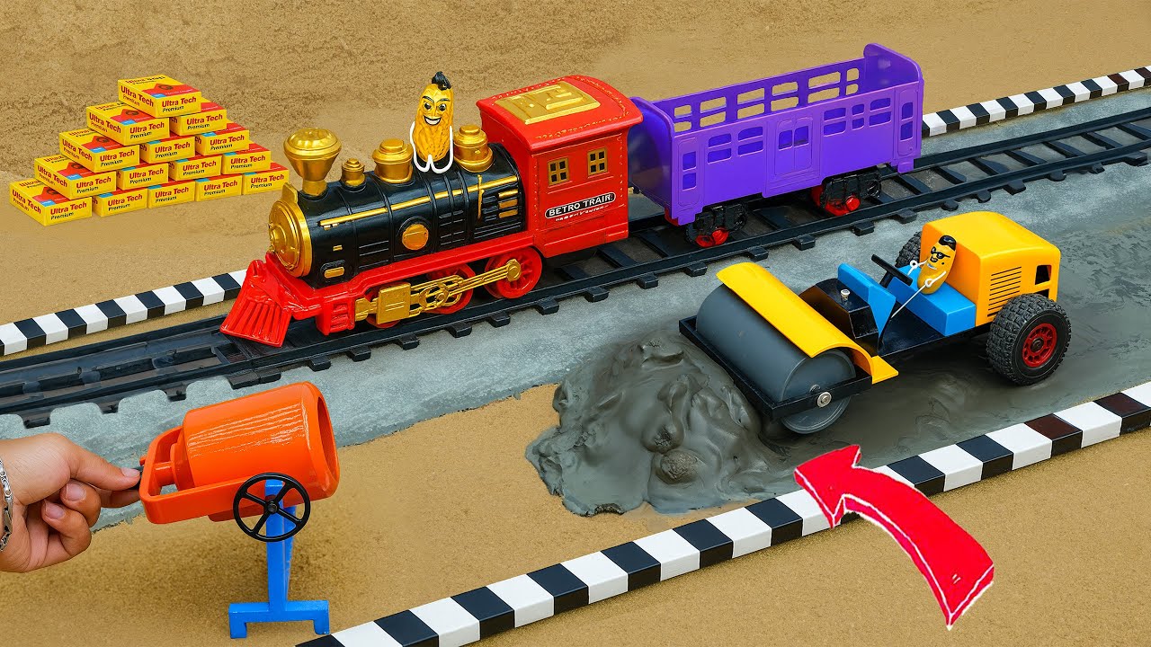 DIY Modern Road Roller Repairs Train Track Damage | Smart Construction Project