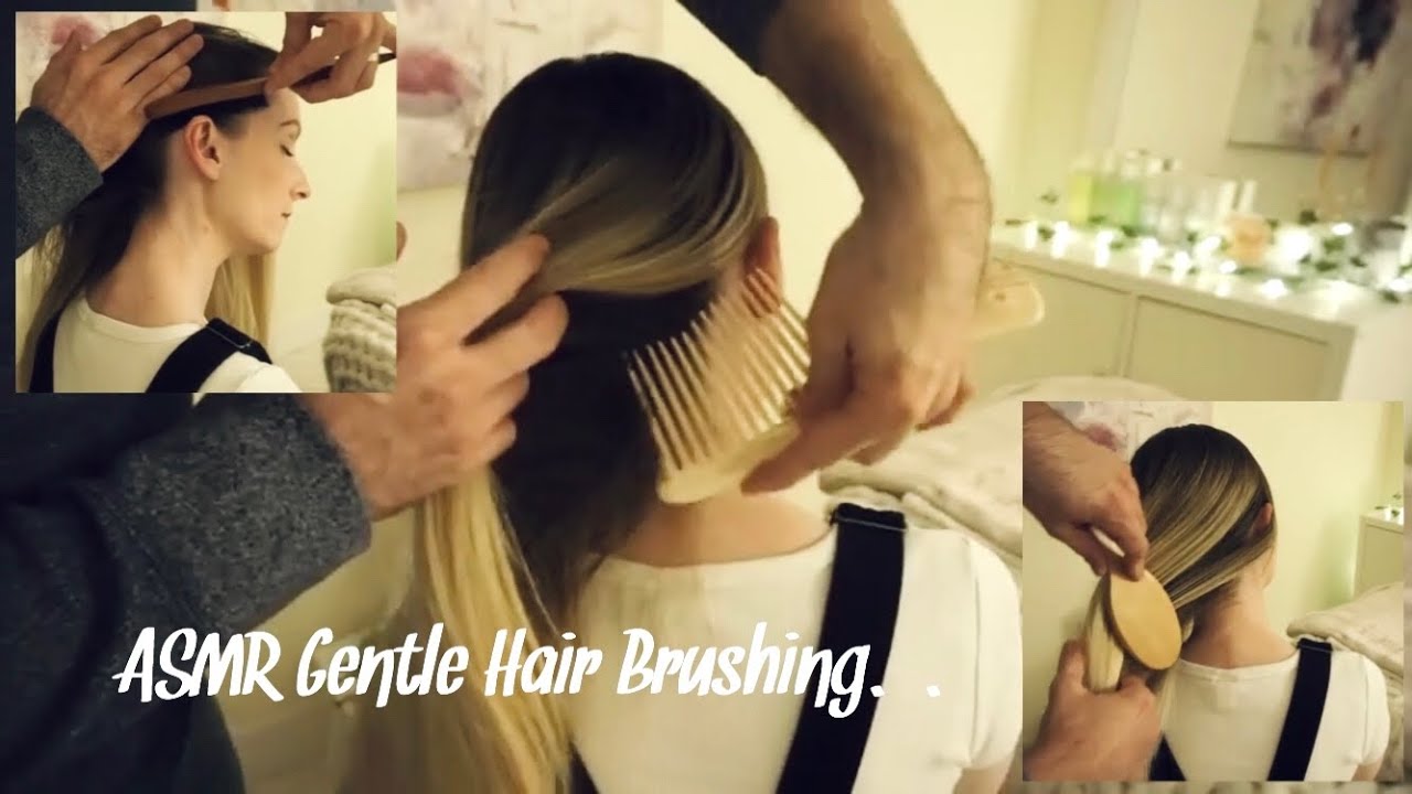 ASMR Gentle hair brushing | Husband Hijacks my channel and tries ASMR (Soft spoken).