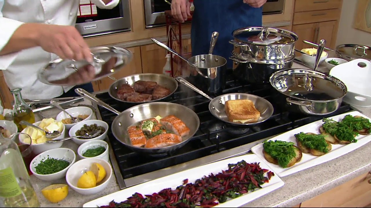 All-Clad Tri-Ply Stainless Steel 10-piece Cookware Set on QVC