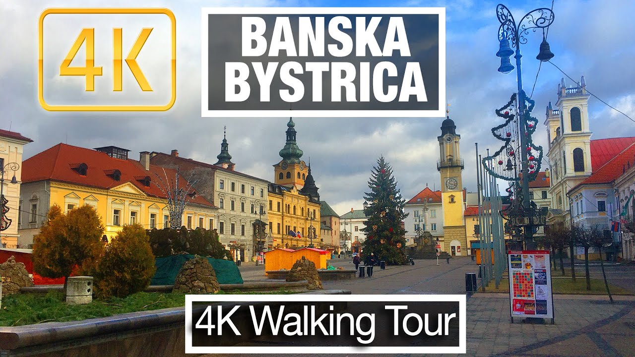 4K City Walks: Banska Bystrica, Slovakia Old Town in Winter - Virtual Walk Treadmill City Guide