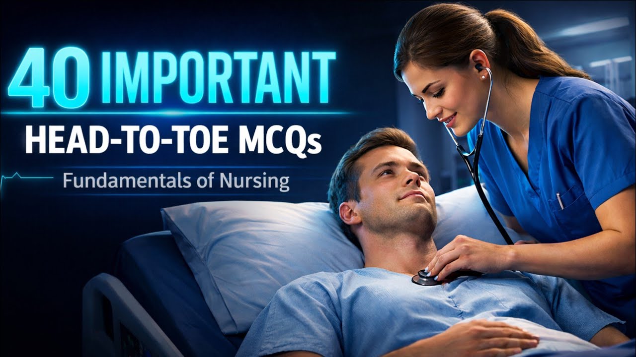 40 Important Head-to-Toe Assessment Nursing McQs | Fundamentals of Nursing