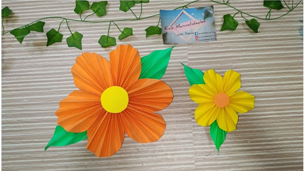 Flores de papel con rosetones para decorar en primavera 🌸 o cualquier ocasión