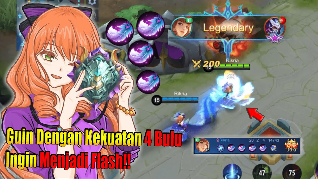 Guin pake build 4 bulu mukul secepat angin lari secepat kilat, Ketika Top Guinevere Main