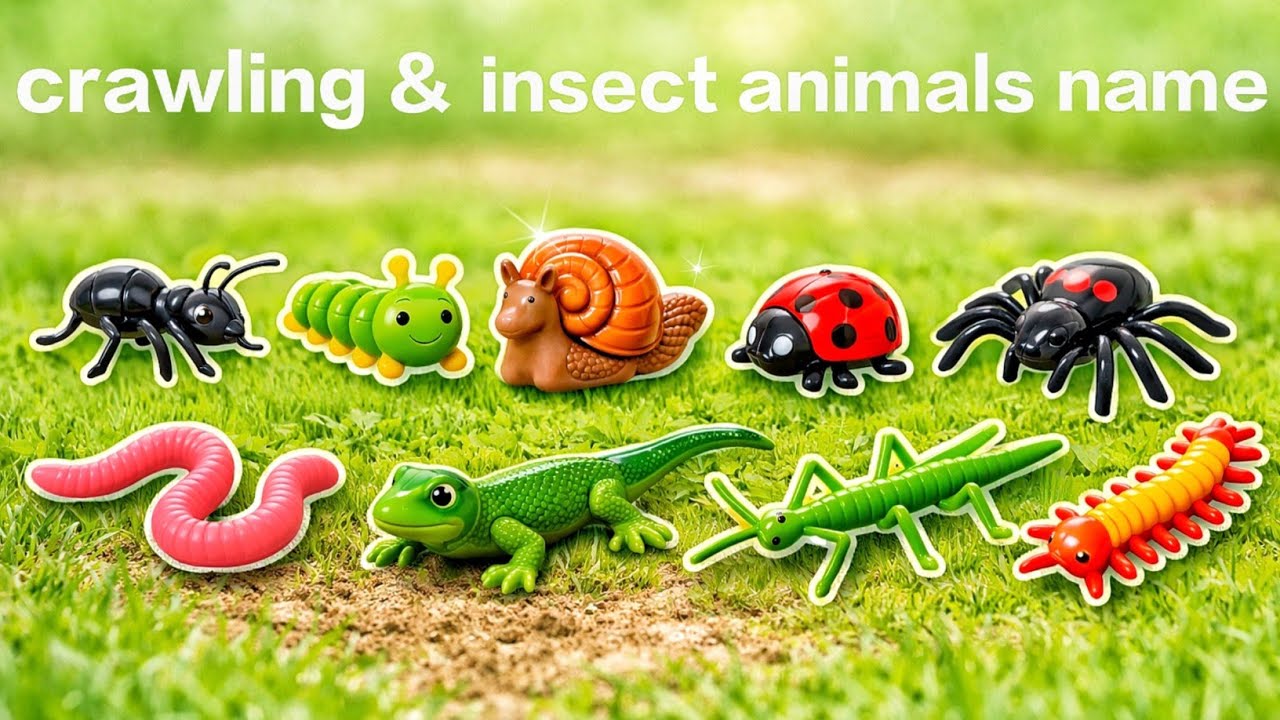 30 ползающих животных и насекомых для детей 🐛🐜 | Изучаем названия ползающих животных и насекомых ...