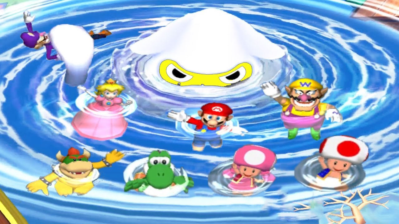 Mario Party 6 Minigames - Battle Bridge - Toad vs Toadette vs Koopa vs Yoshi (Master Cpu)