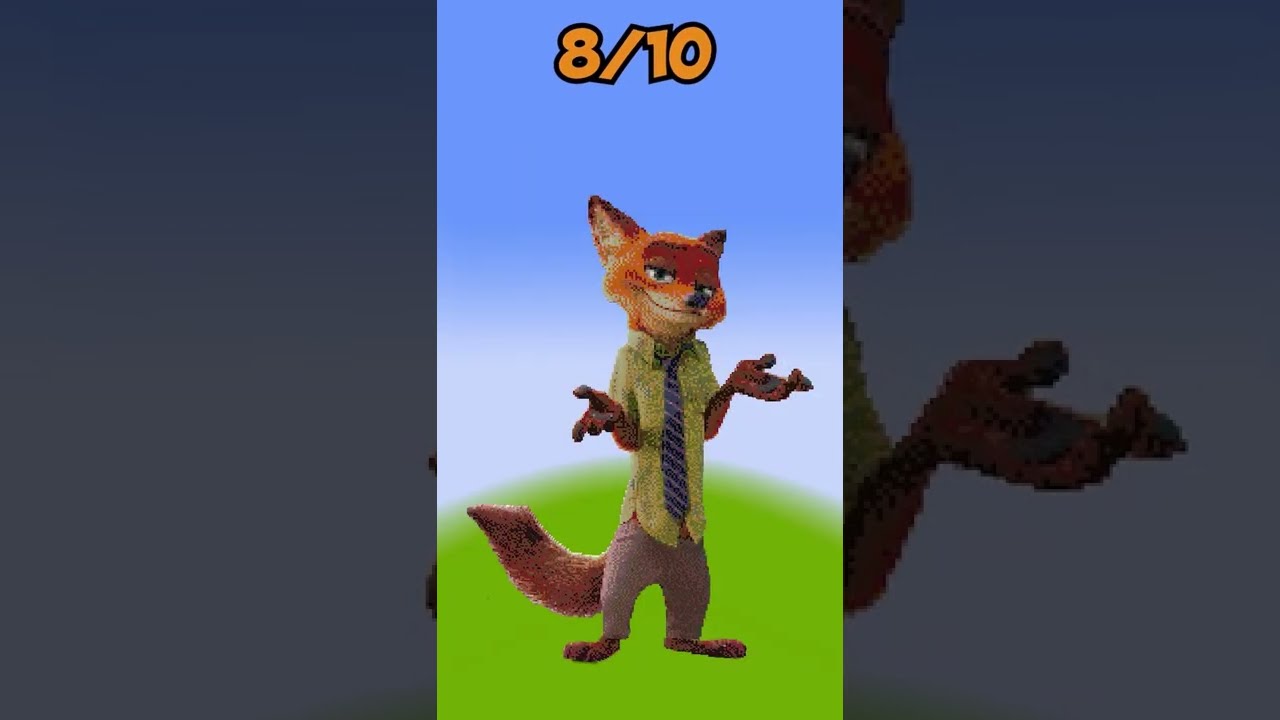 Zootopia PIXEL ART in MINECRAFT #shorts