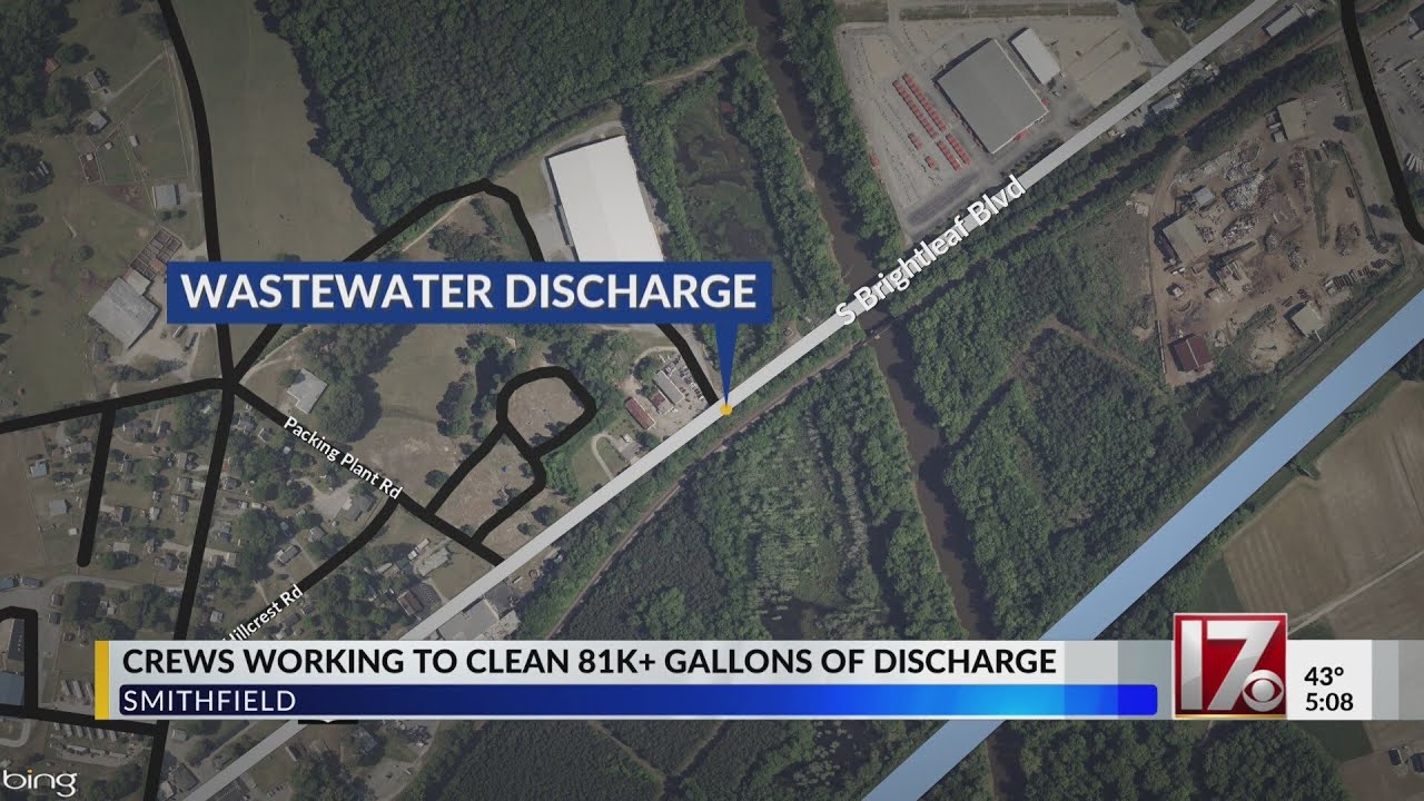 Smithfield crews working to clean more than 81,000 gallons of wastewater discharge