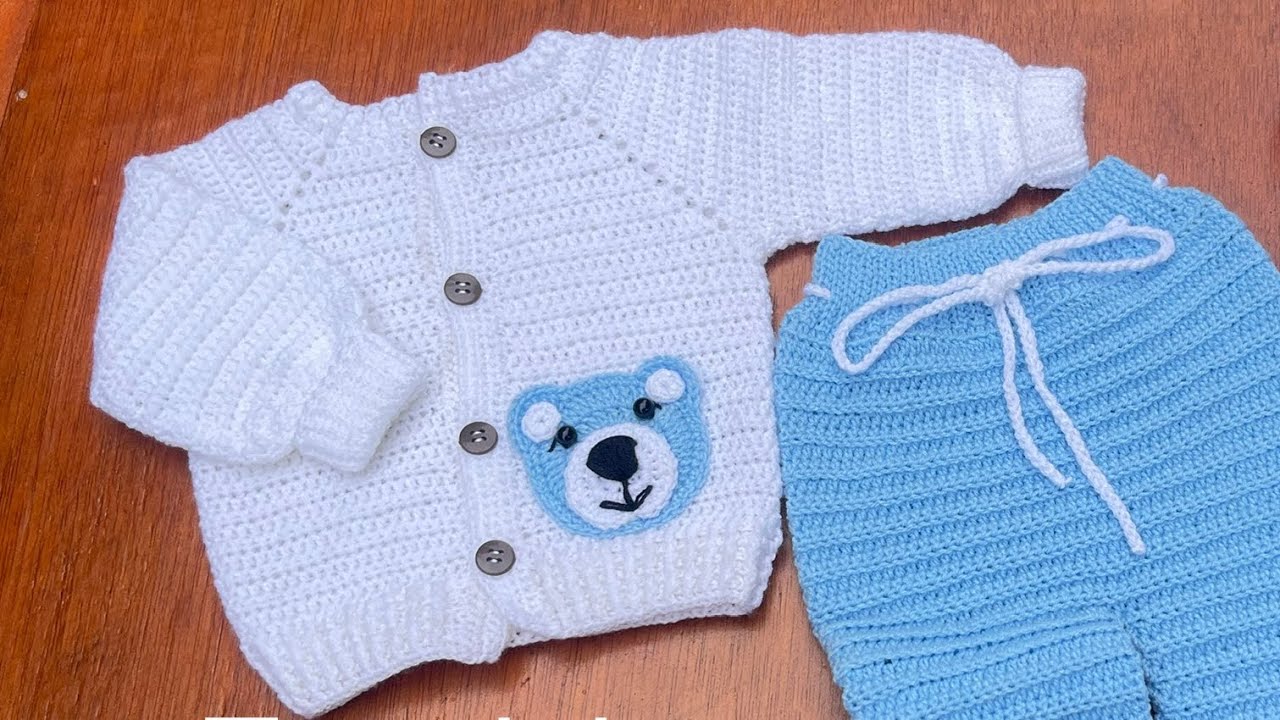 🧶Easy Crochet Baby Bear Cardigan   / Beginners Crochet Baby Cardigan #crochetcardigan
