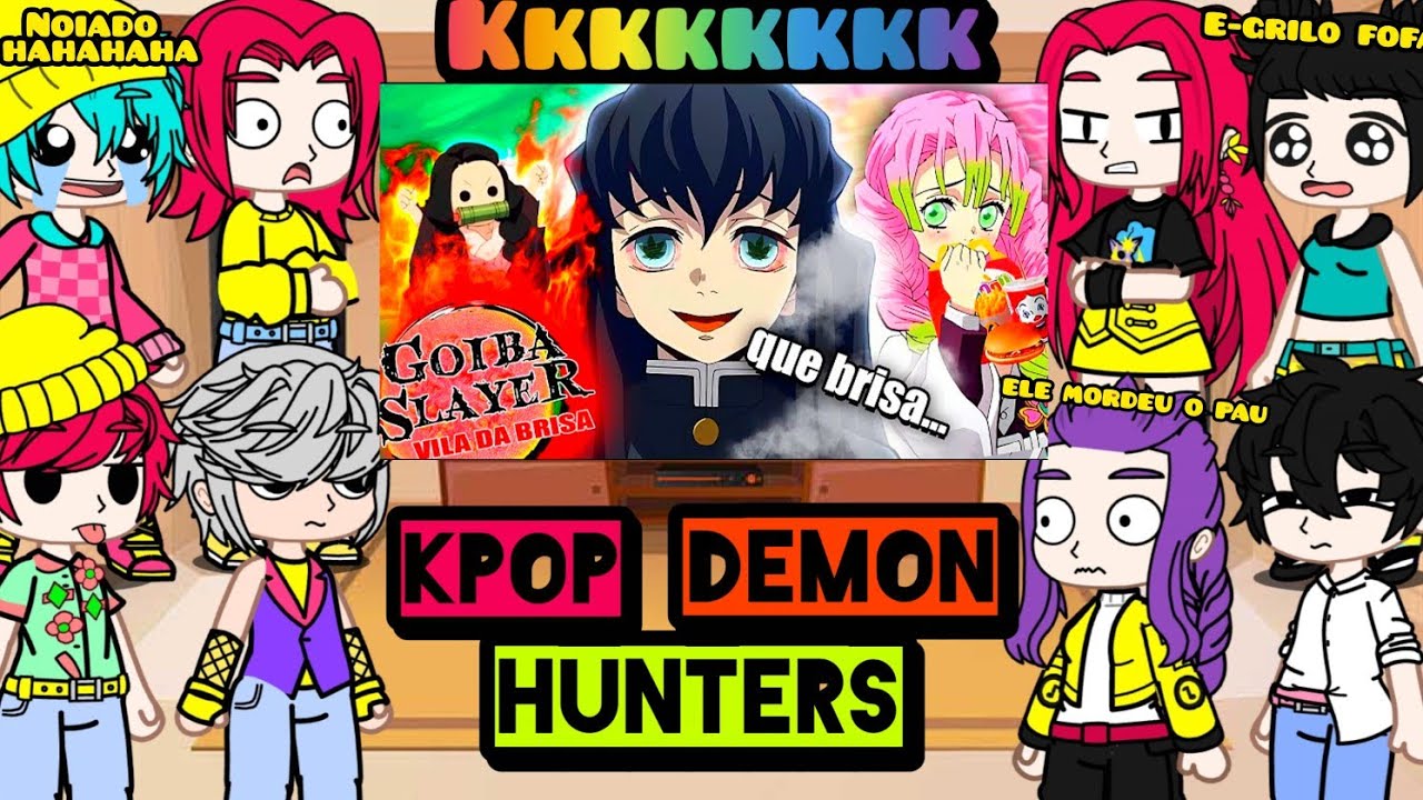 Kpop Demon Hunters react A KIMETSU NO YAIBA E A VILA DA BRISA 😂❤️ •TsukiUraya• PARTE 2