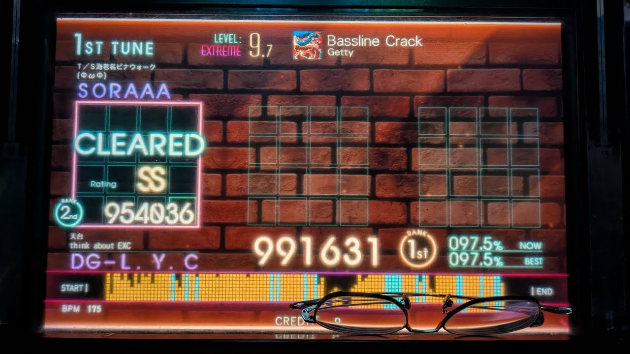 [Jubeat btA.]Bassline Crack(EXT)初見991K+FC