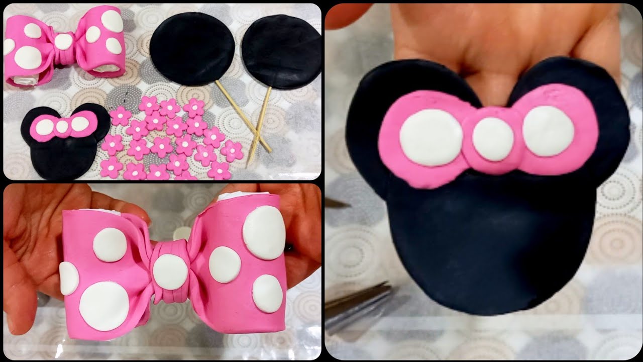 كيكة الميني ماوس صنع اشكال بعجينة السكر mini mouse