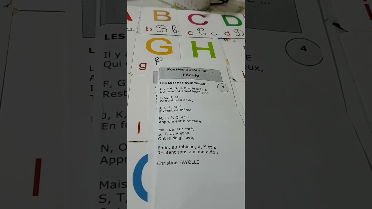Poème. Les lettres écolières  Christine FAYOLLE