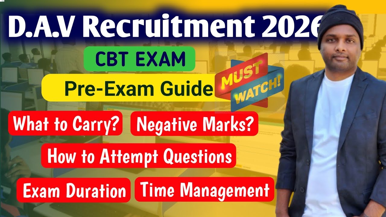 D.A.V Recruitment 2026🔥Pre-Exam Guide|Instructions👨‍🏫|Must Watch📣|All Information✅️ #davschool 