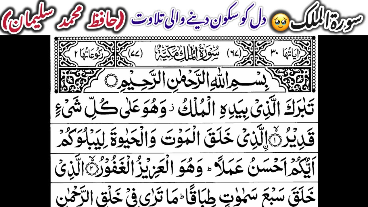 Surah Mulk❤️✨||Ep_244||Beautiful soulful Quran recitation🥰Hafiz Muhammad Suleman🕌#surahmulk#viral