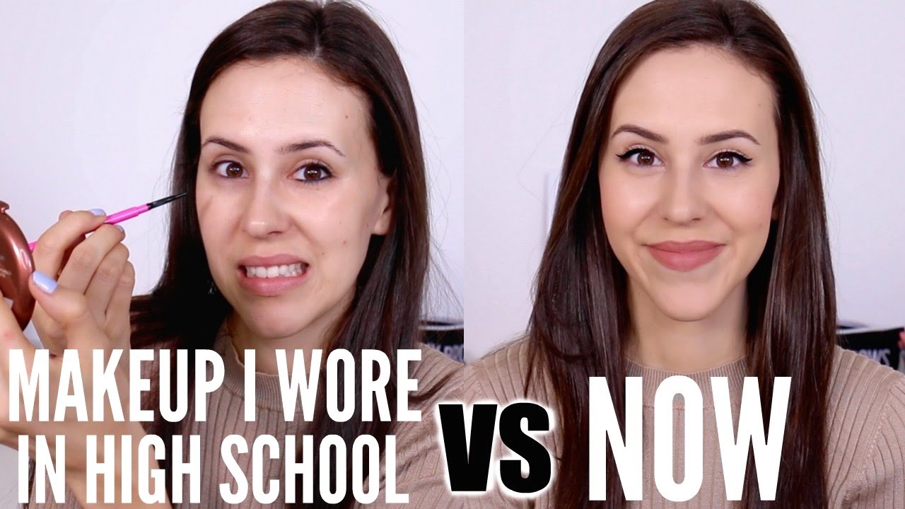 How I Did My Makeup In High School VS Now Challenge