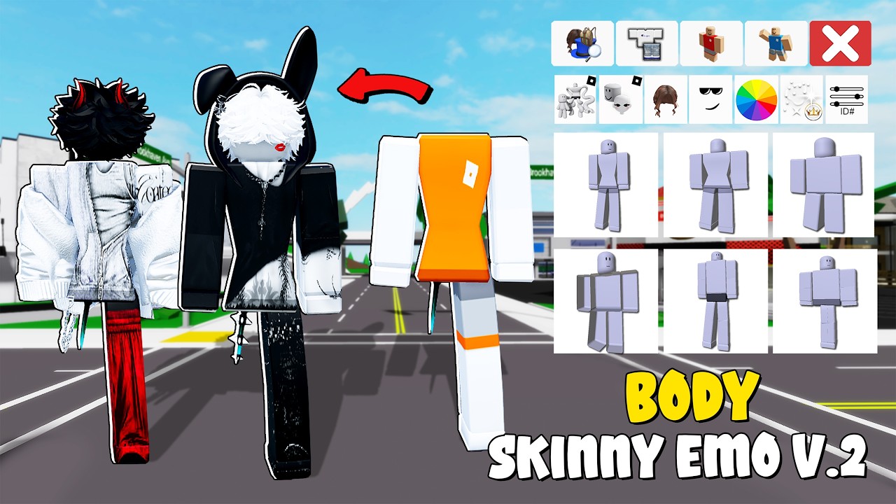 20 CODE BODY SKINNY EMO & OUTFIT In Brookhaven - Roblox