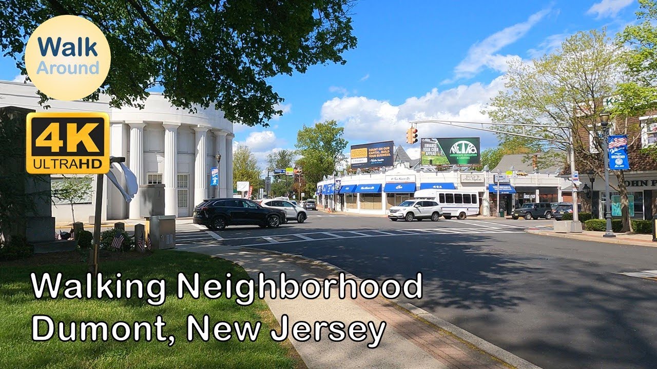 【4K60】 Walking - New Jersey Town Walking: Dumont, Bergen County, New Jersey