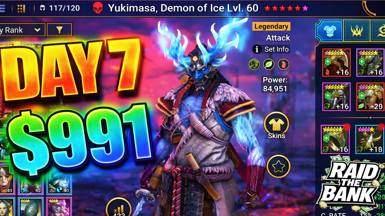 Day 7 Whale INSANE YUKIMASA BUILD! | Raid: Shadow Legends