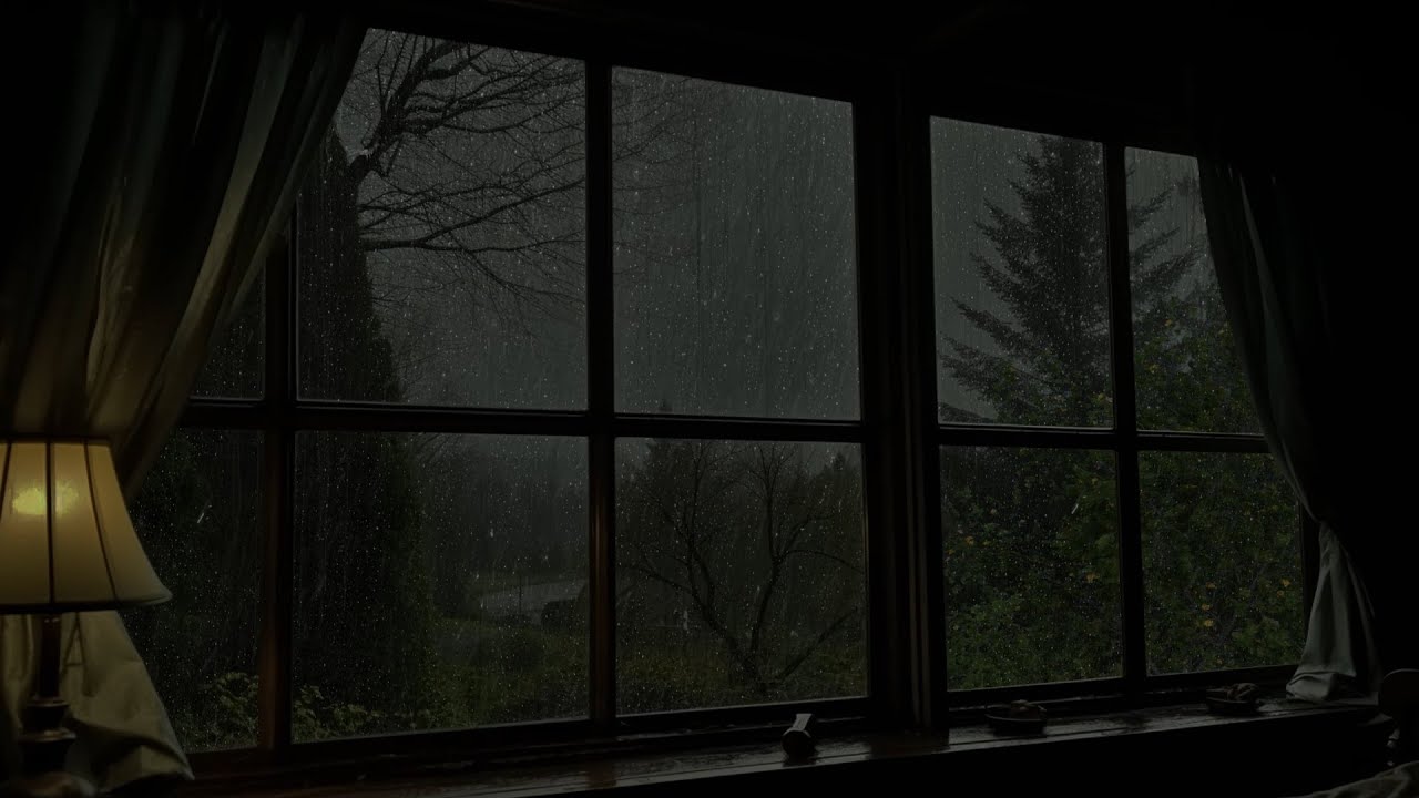HEAVY Rain On WINDOW With THUNDER Black Screen SLEEP Fast | Study | Heavy Rain | Thunder | Insomnia