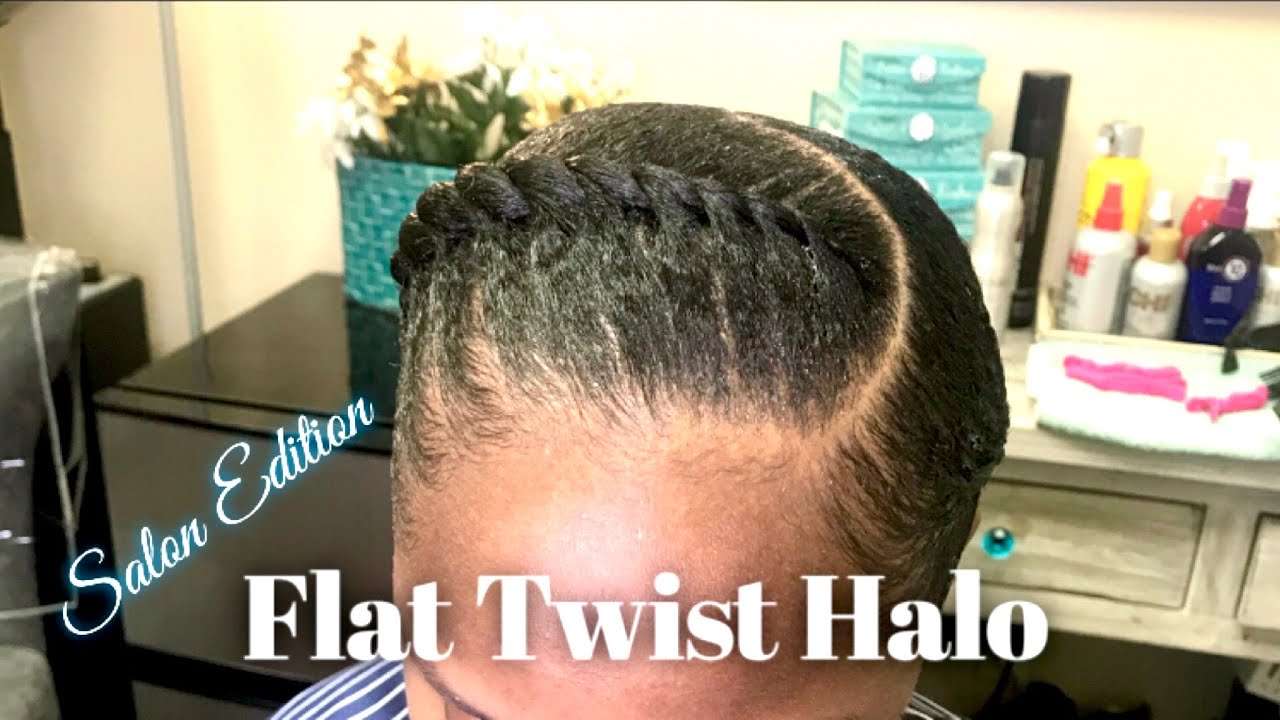 Flat Twist Halo | Schoolin’ Natural Hair with Blue