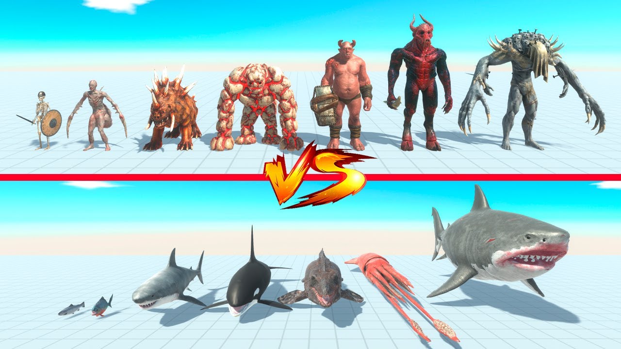 Infernals vs Aquatics - Animal Revolt Battle Simulator