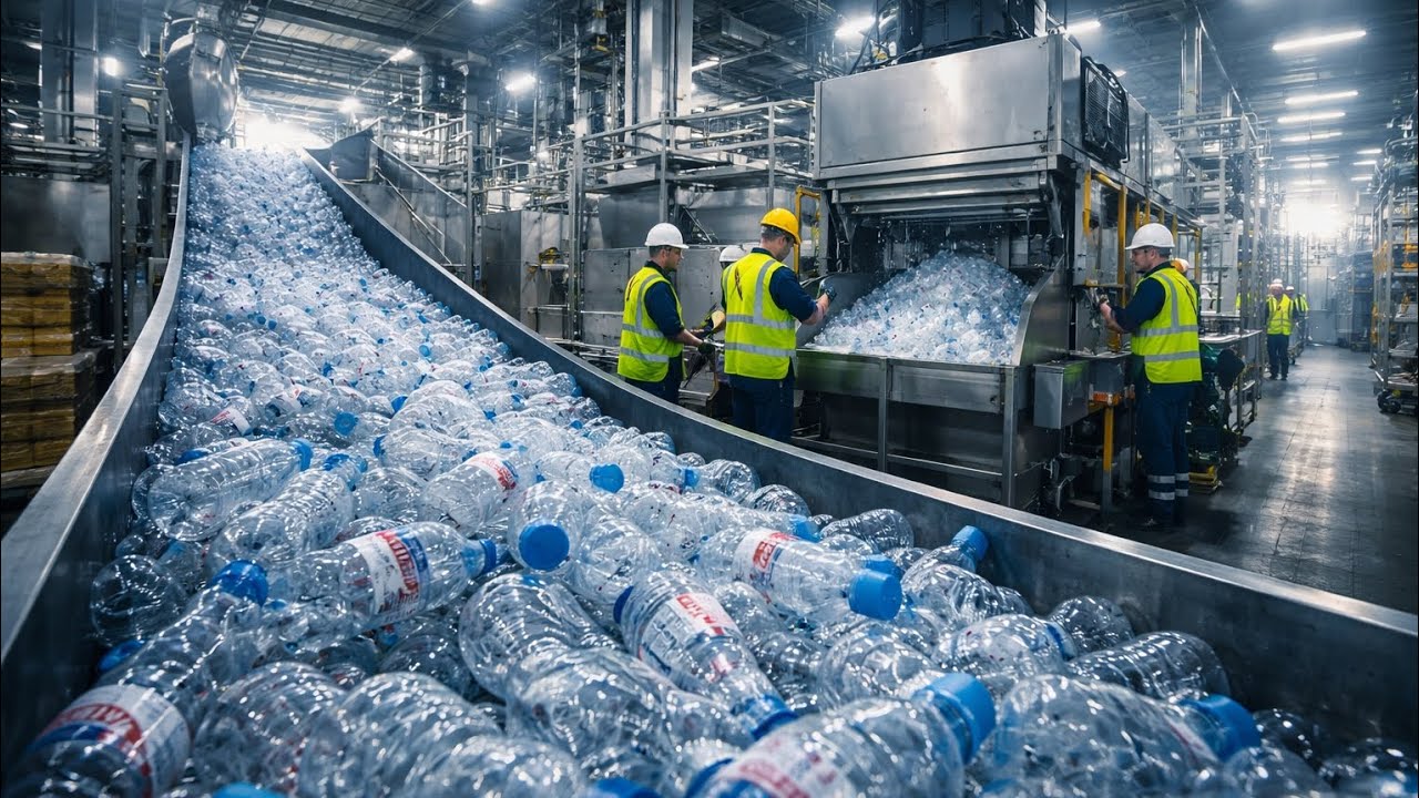 Inside a High-Tech Factory Recycling Millions of Plastic Bottles. 
