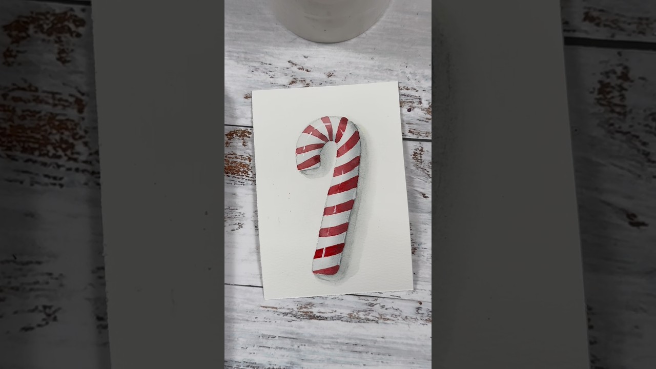 Simple watercolour candy cane!