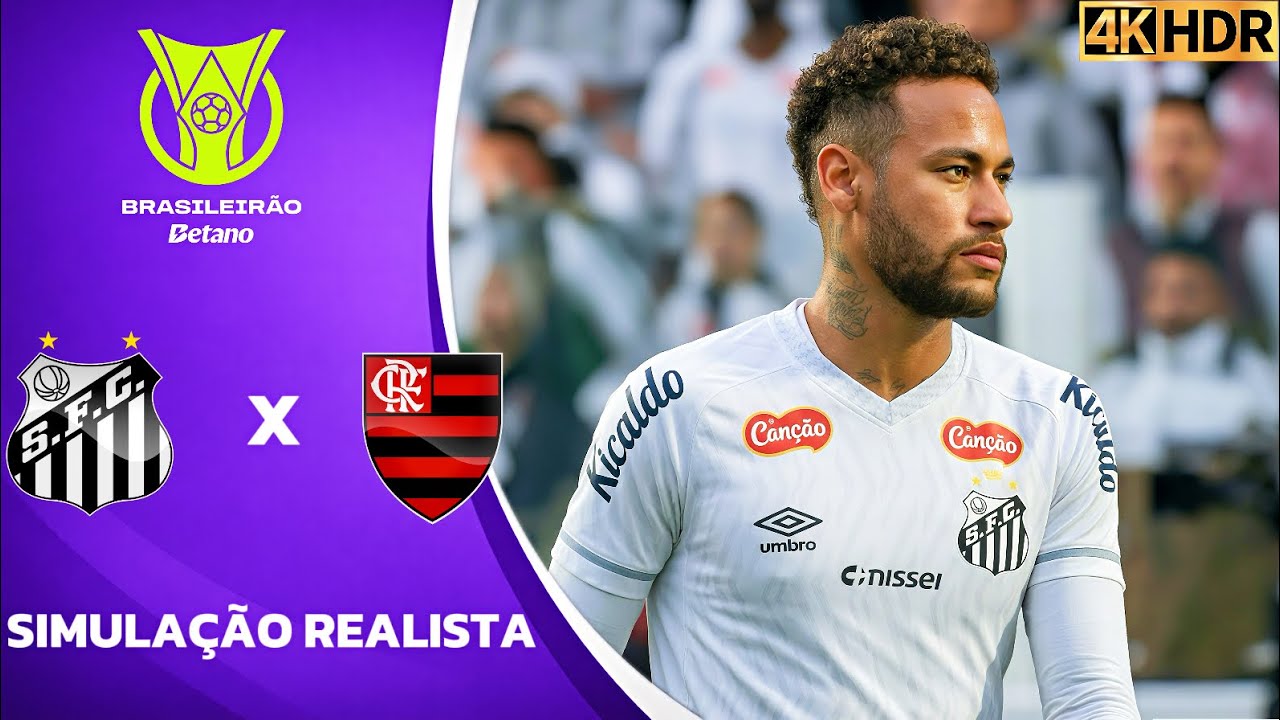 Santos vs Flamengo | Brasileirão 2026 | Simulação 4K Ultra HD (60FPS) Pes 2021 Gogosz Patch.