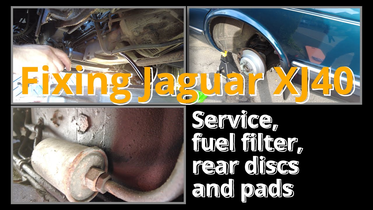 Fixing Jaguar XJ40: service including fuel filter, rear brake discs and pads
