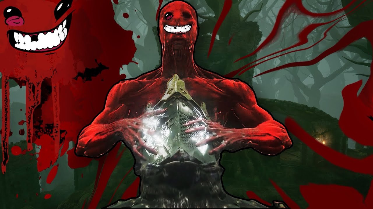 Playing as Super Meat Boy in Mortal Shell