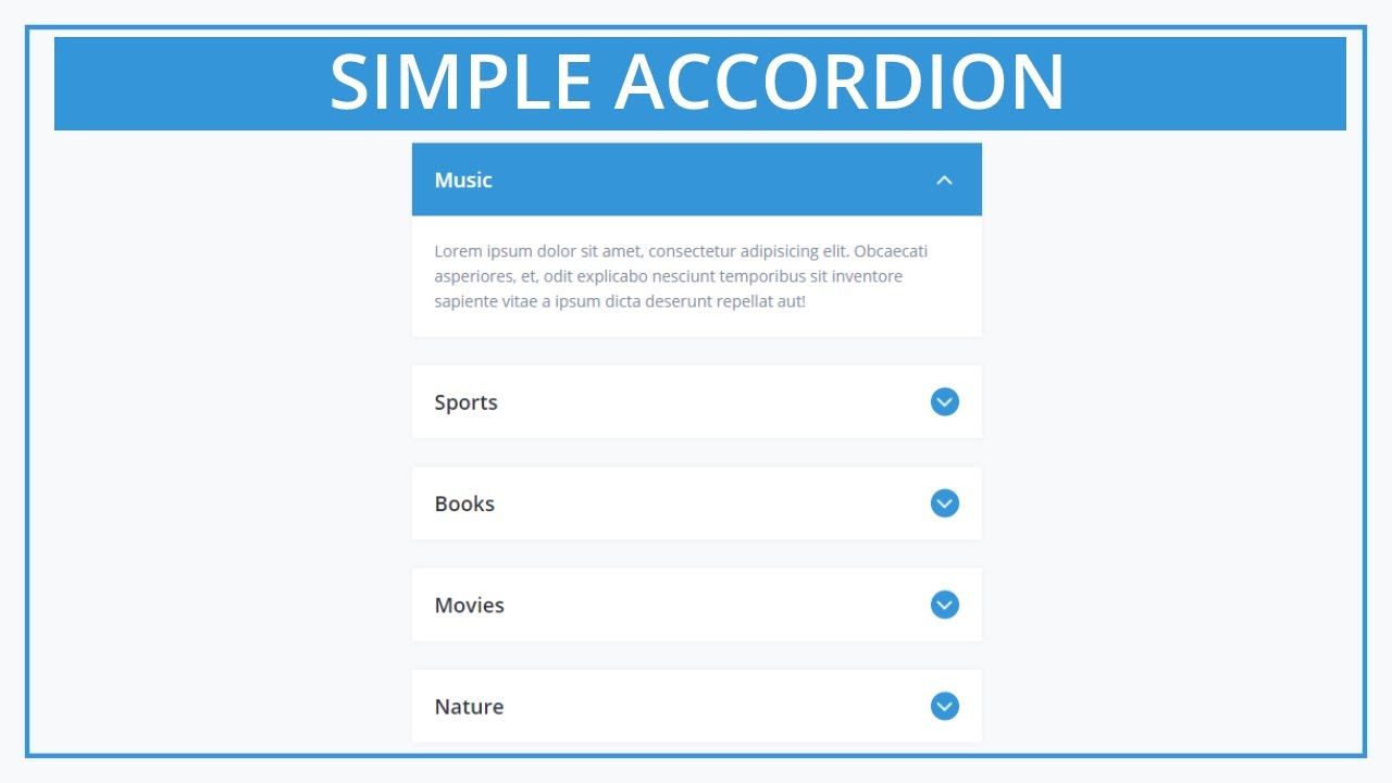 How to create the Simple Accordion Using HTML CSS and Jquery