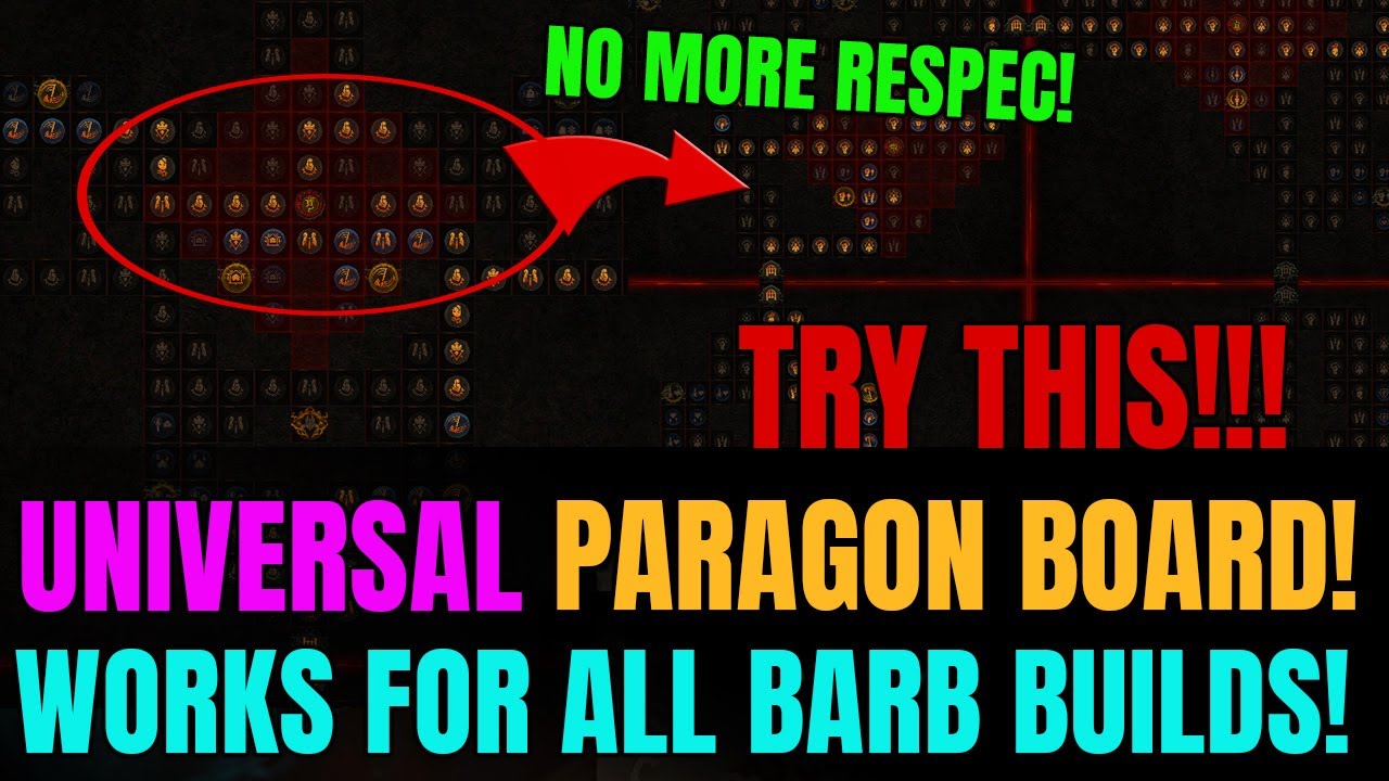UNIVERSAL Barbarian Paragon Board Layout! NO MORE RESPEC!!!