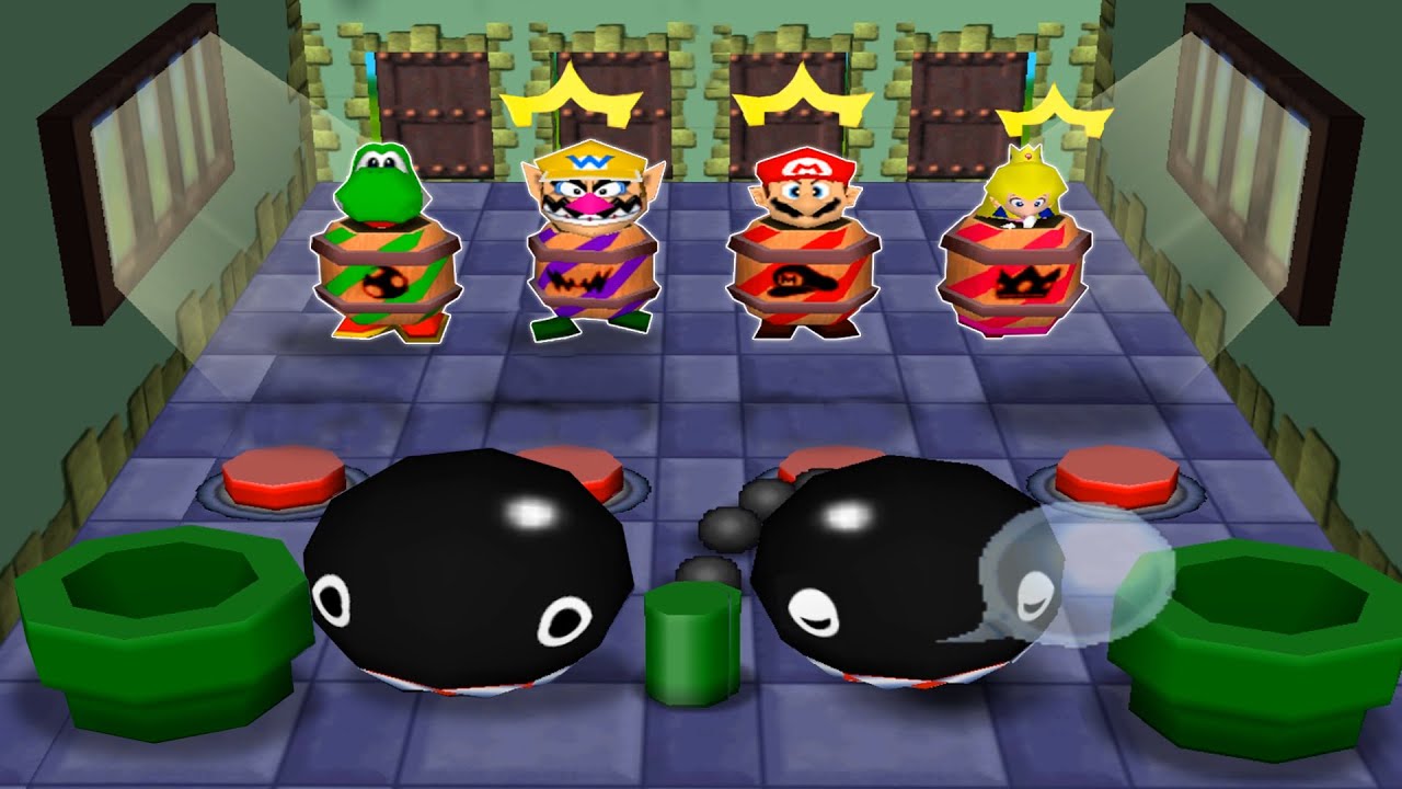 【マリオパーティ2】ミニゲームヨッシーVsワリオVsマリオVsピーチ(最強CPU｢たつじん」)