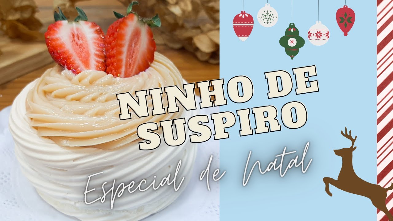 NINHO DE SUSPIRO RECHEADO COM MORANGOS I SOBREMESA  ESPECIAL DE NATAL  I BETE MASI