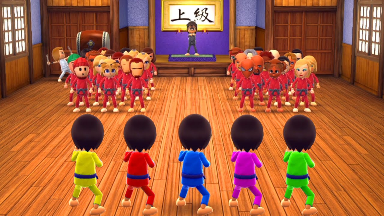 Wii Party U Dojo Domination Play as Bruce Lee (Hardest Difficulty)